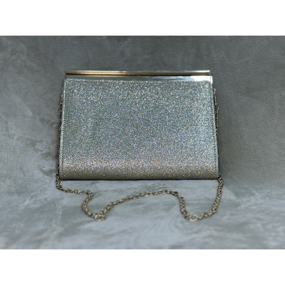 Aldo Evening Cocktail Bag Clutch Purse Sparkles Gold Accents Chain